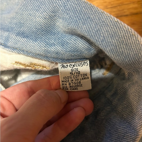 No Excuses Vintage 90s Button Fly Jean Shorts Size 9/10 Runs Small - Picture 4 of 11